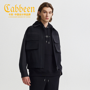 卡宾男装 异料顺色拼接户外工装设计夹克秋冬新款商场同款外套