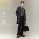 高端通勤外套 复古长款 含50%羊毛 卡宾格纹毛呢大衣男2025冬季