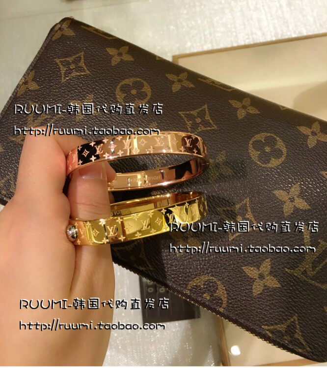 韩国EMS包邮   LV 经典老花LOGO三色 镀金镀银情侣手镯 手环|msdalam kategori Aksesori/Barang Kemas Fesyen, gelang - dari Buy2taobao.com untuk memberikan perkhidmatan ejen Taobao profesional membeli