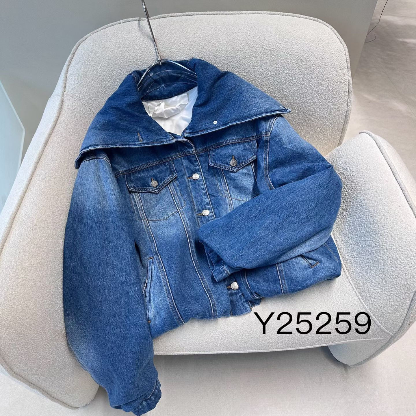 CICICOCO欧货2025秋冬猫头鹰90白鹅绒加厚高级保暖牛仔外套欧洲站