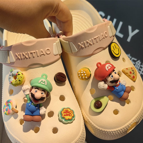 撒里森Cross洞洞鞋配饰diy马里奥