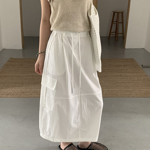 花苞口袋工装半身裙夏季新款