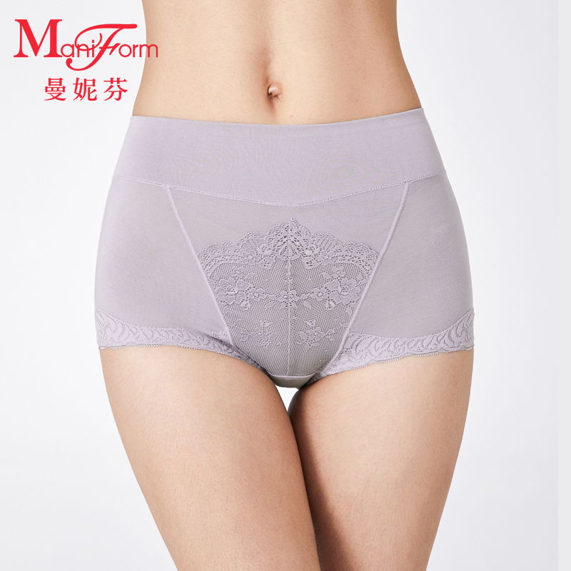 曼妮芬高腰低角裤性感蕾丝