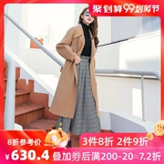 都 衣 舍 cửa hàng2018 mùa đông mới dành cho nữ phiên bản Hàn Quốc của áo khoác len hai mặt LZ8052 0719 - Áo len lót đôi