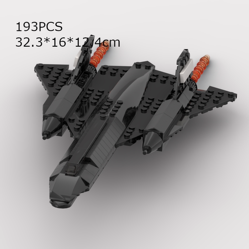 moc积木军事系列美国SR-71黑鸟高空高速侦察机儿童拼装带支架玩具