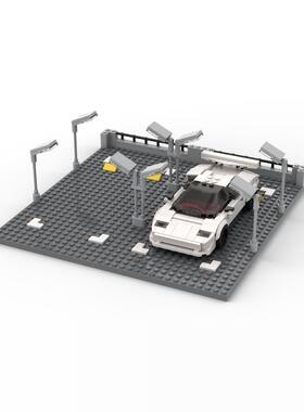 MOC175164积木速度冠军赛车八格车车库模块化停车场模型场景道具