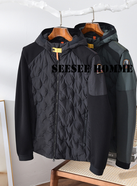 SEESEE HOME意国小众PJS 原品机能风针织袖拼接男薄款羽绒服SQ
