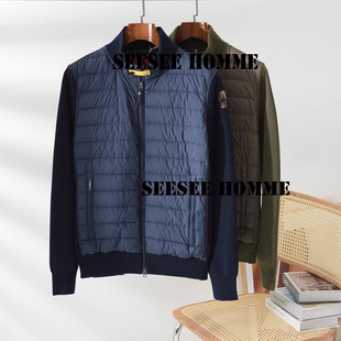 SEESEE HOME意式PJS高密羊毛针织拼接羽绒男秋冬立领轻薄羽绒服SQ
