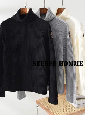 SEESEE HOME 意式PJS原味纯血 美丽奴羊毛高领男士厚款毛衣针织SQ