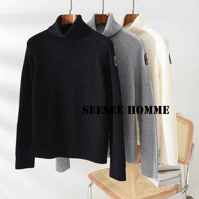 贸易正品PJS男冬季高领毛衣羊毛