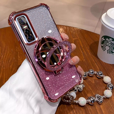 vivoY73s手机壳voviy73s保护套V2031A镜子支架5G防摔viviY73s软壳