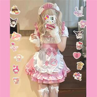 日系lolita少女软妹猫咪可爱女仆装cos猫耳娘洛丽塔连衣裙子春夏