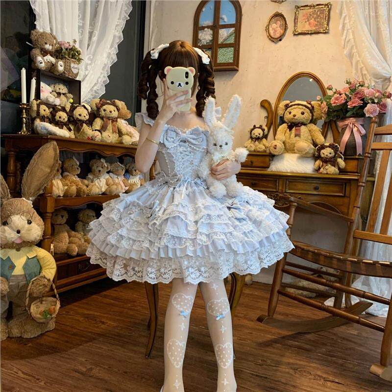 YoYo酱原创设计Lolita洋装doll感jsk吊带连衣裙夏季