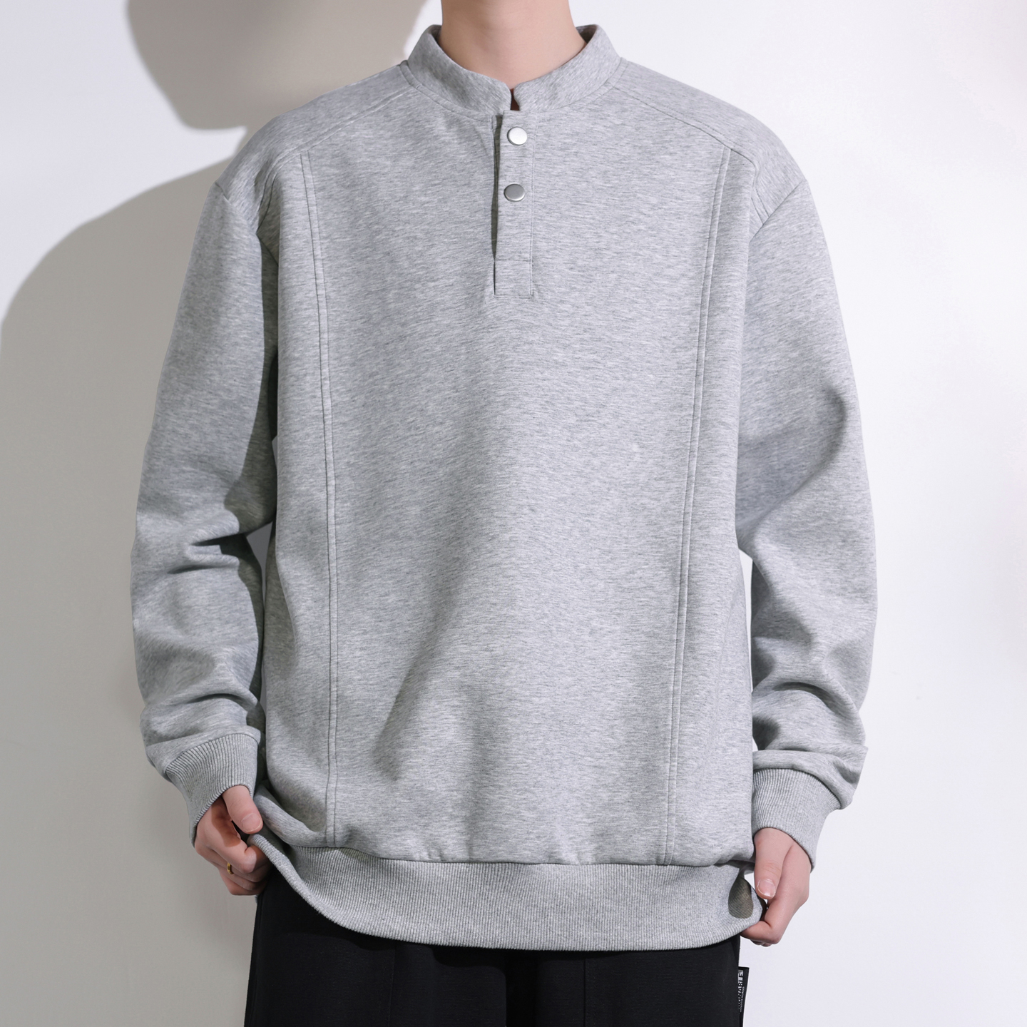 卫衣男亨利领秋冬针织美式上衣