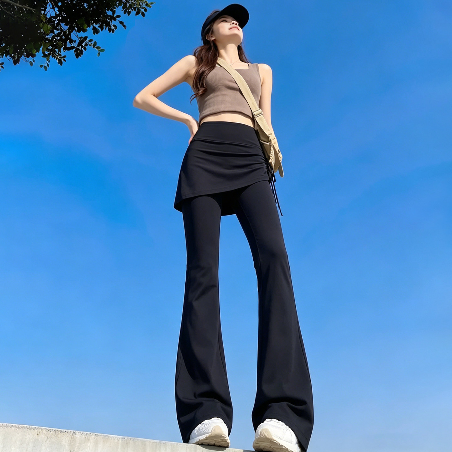 防晒屁帘微喇瑜伽裤女外穿
