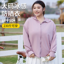 大码粉色防晒衣女夏季2024新款轻薄宽松胖mm200斤冰丝防晒服upf50