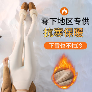 小个子 保暖瑜伽裤 白色鲨鱼裤 女外穿高腰收腹加绒加厚秋冬2025新款