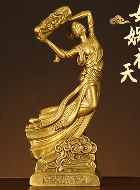 铜摆件女娲补天神话创意铜工艺品家居客厅办公室展示桌面铜摆