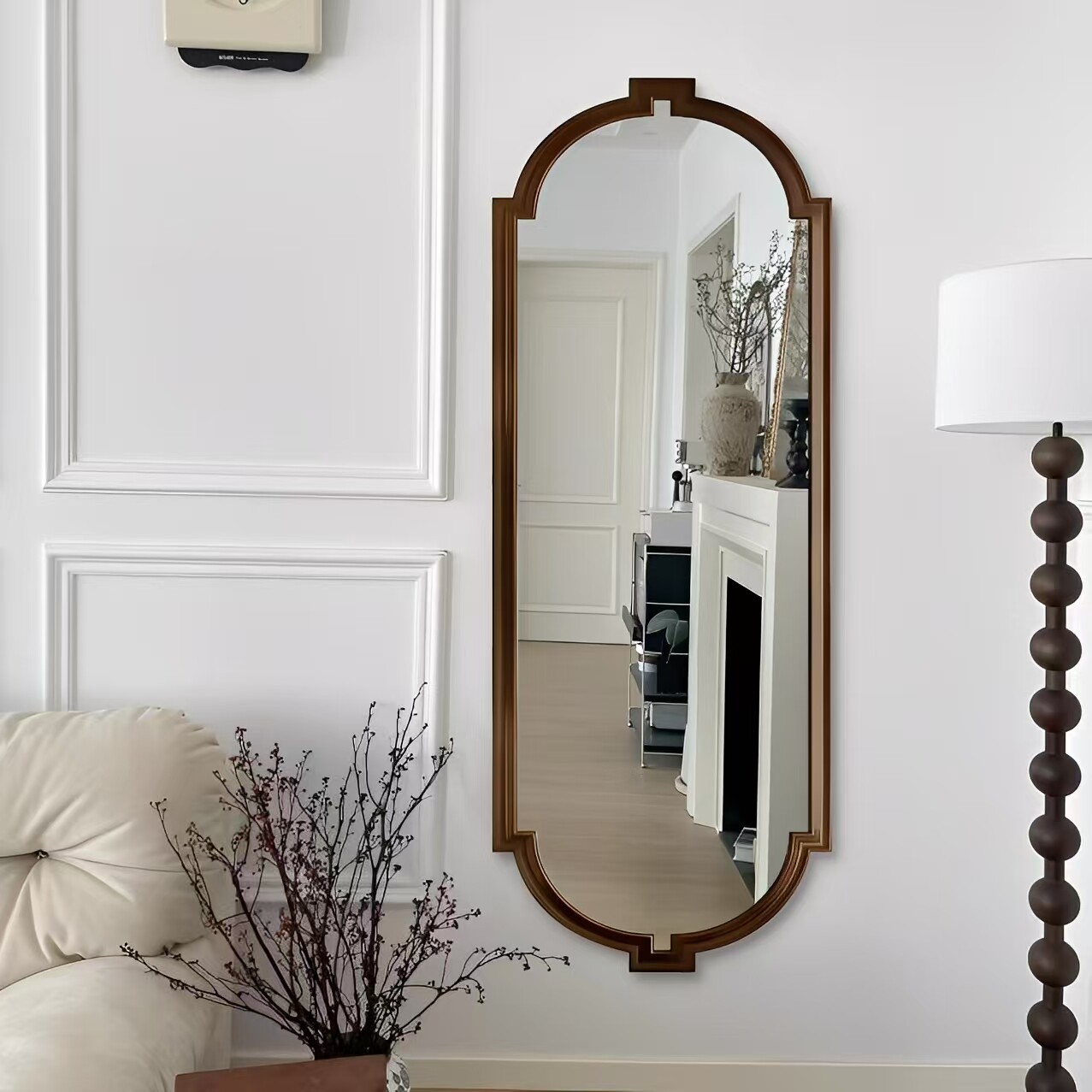 法式复古全身镜家用中古客厅落地镜入户玄关镜服装试衣镜穿衣挂镜