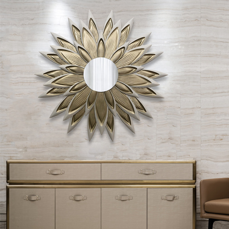 美式装饰镜壁炉挂镜艺术餐厅客厅走廊玄关镜家用轻奢入户镜子定制