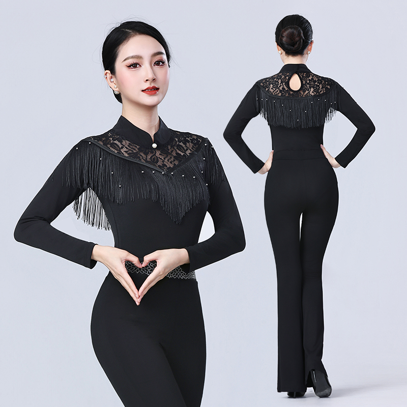 秋冬长袖形体服套装新款