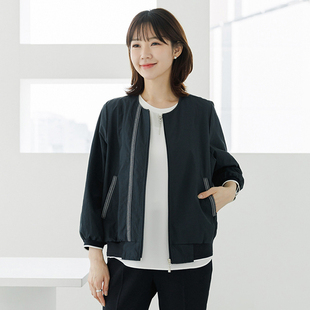 2026韩国春时尚女装宽松直筒宽松大码短款中年妈妈装上衣夹克外套