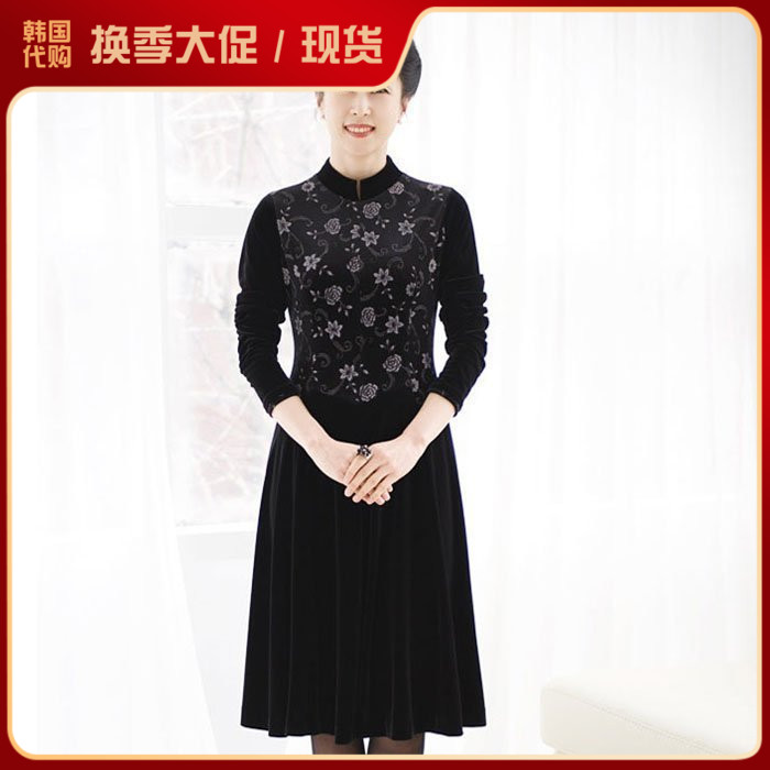 聚酯摇粒绒连衣裙立领