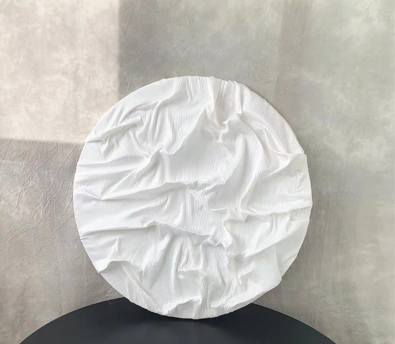 婚庆迎宾牌布料肌理圆形装饰画成品布料拍摄背景道具婚礼图片
