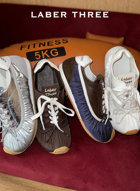 LABERTHREE 25秋季新品芭蕾美学抽皱德训鞋复古的时髦平底休闲鞋