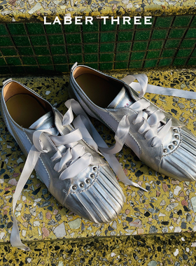 LABERTHREE 25秋季新品洛可可足尖芭蕾薄底德训鞋复古休闲平底鞋