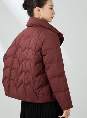 短款90%白鸭绒2025冬季新款羽绒服女款显瘦显高外套轻薄安哥拉红