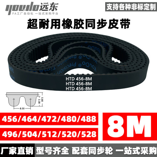 橡胶同步带皮带8M齿轮齿形传动带