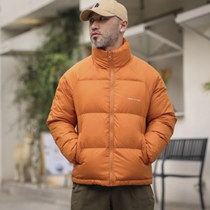 轻暖潮牌羽绒服男便携式黑金背带面包服立领加厚百搭休闲冬季外套