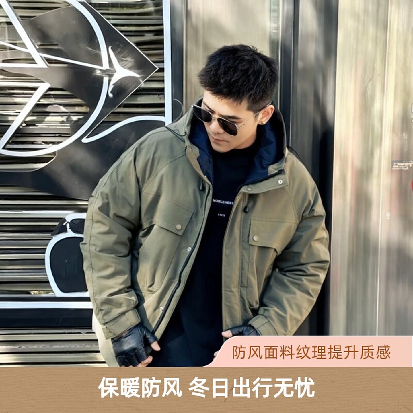 军绿色工装棉服男冬季加厚连帽新款防风保暖外套美式冲锋衣大口袋