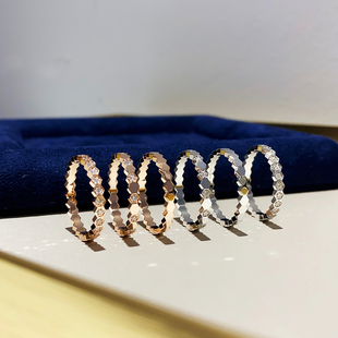 情侣款 蜂巢叠戴指环高碳钻宋慧乔同款 CNC菱角分明 自留蜂窝戒指