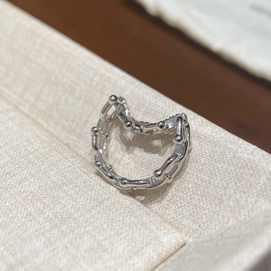 自留款！马蹄扣链条戒指925纯银轻奢高级感镶钻小众设计指环U形,饰品/流行首饰/时尚饰品新,银饰戒指,淘宝优惠券,粉丝福利购,淘宝优惠卷