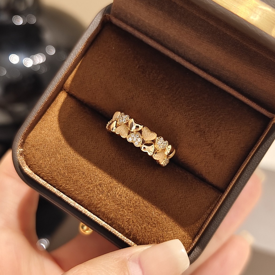 复古双层心形戒指925纯银拉丝新中式爱心排钻指环黄金色高碳钻,饰品/流行首饰/时尚饰品新,银饰戒指,淘宝优惠券,粉丝福利购,淘宝优惠卷