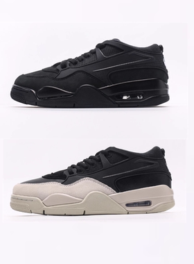 2025秋季aj4rm黑武士联名男鞋绿色低帮板鞋灰色女鞋情侣款篮球鞋