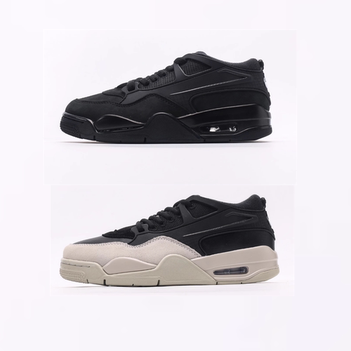 2025秋季aj4rm黑武士联名男鞋绿色低帮板鞋灰色女鞋情侣款篮球鞋