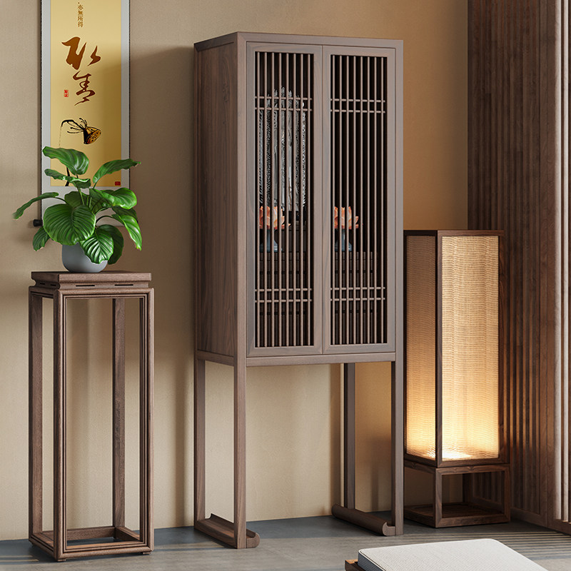 中式胡桃木神龛供奉台佛龛供桌神台观音神像供座台菩萨供奉台家用