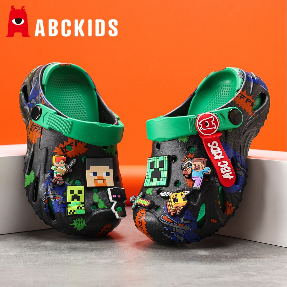 我的世界儿童洞洞鞋男童拖鞋夏季新款男孩沙滩鞋凉鞋户外凉拖2026