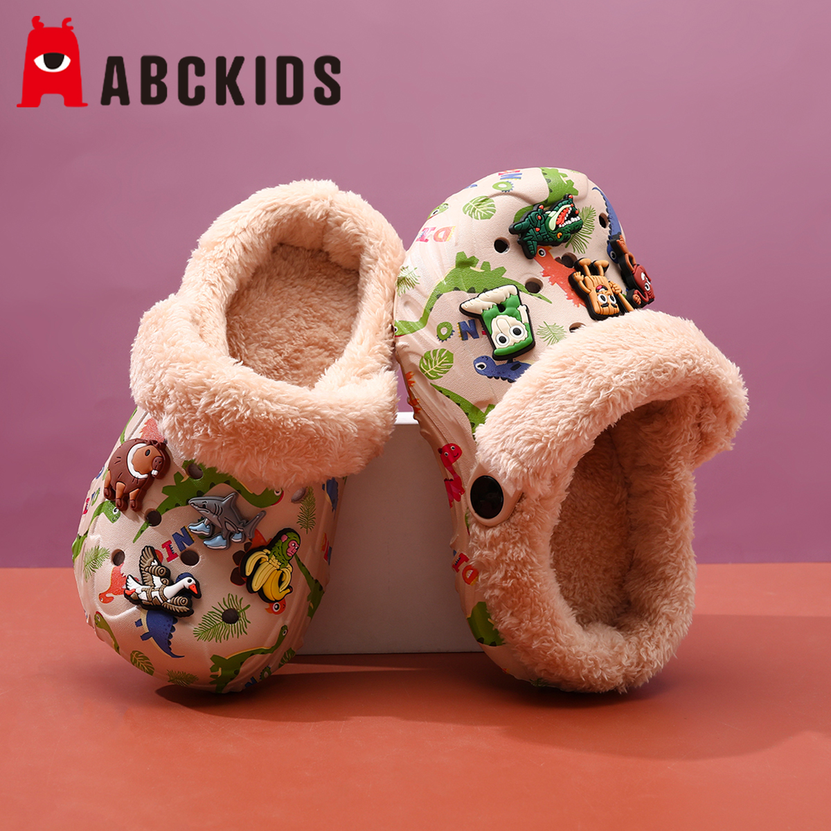山海经儿童棉拖鞋男童棉鞋秋冬季男孩拖鞋居家室内保暖2025新款