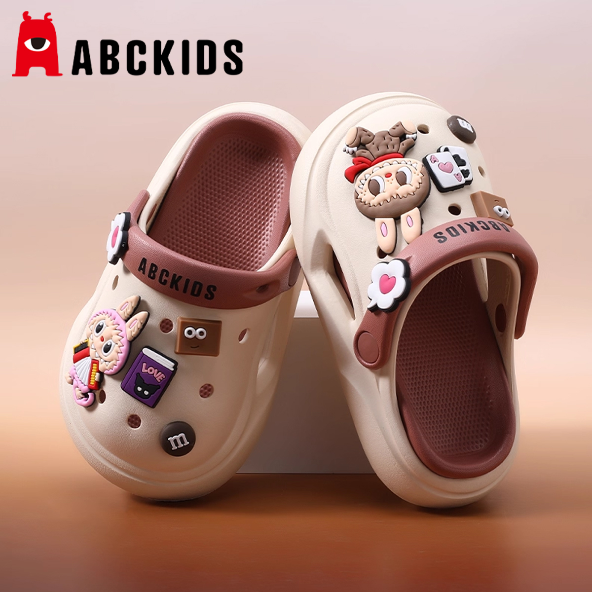 Abckids拉布布儿童洞洞鞋labubu