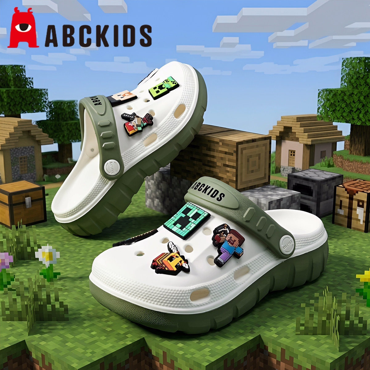 abckids我的世界儿童拖鞋图片
