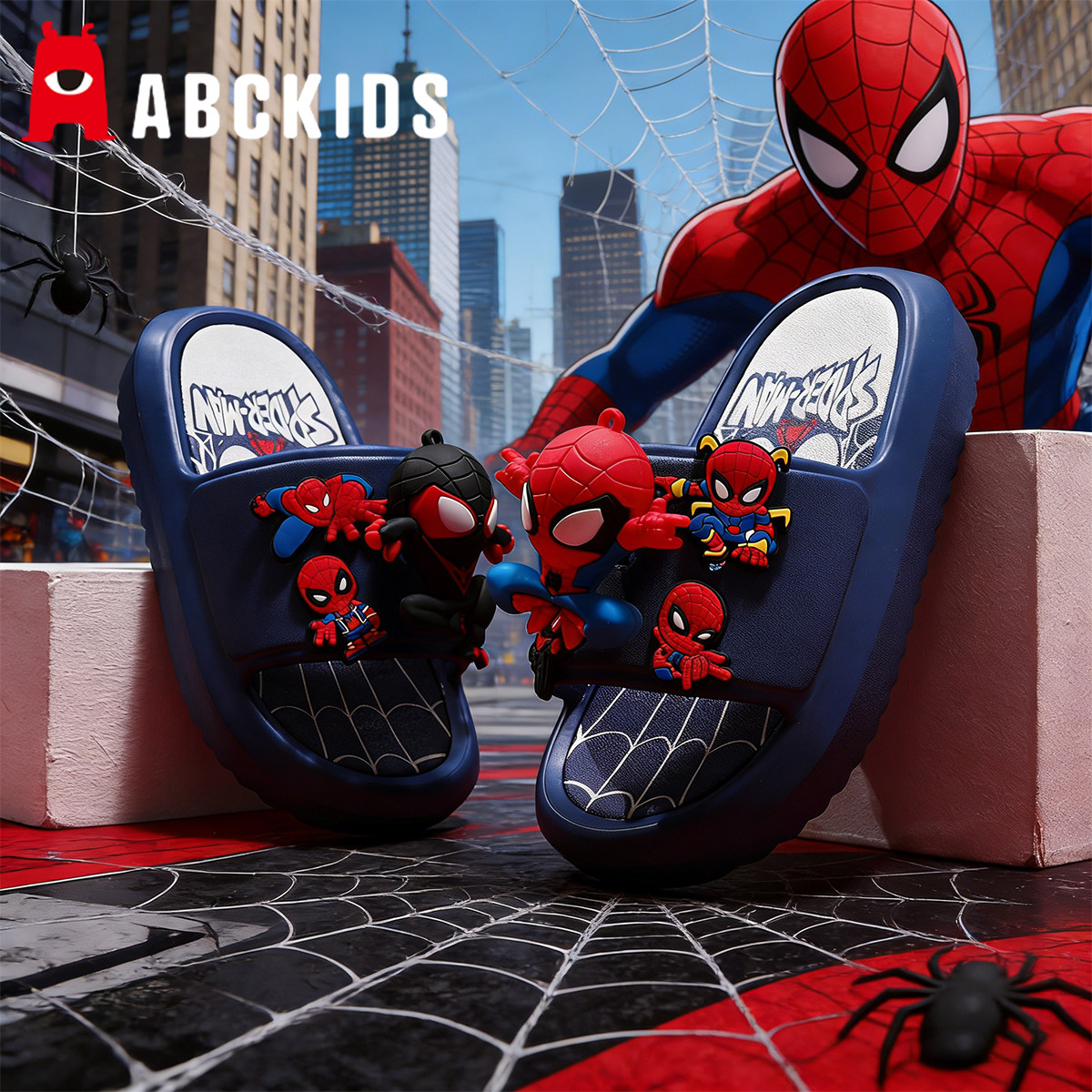 Abckids儿童拖鞋蜘蛛侠男童