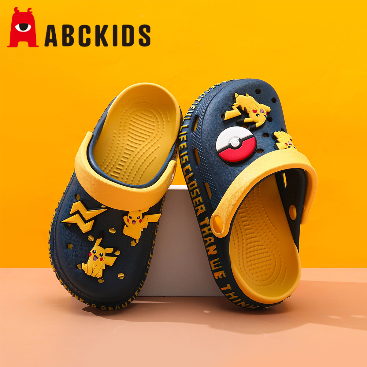 Abckids儿童洞洞鞋夏季透气防滑图片