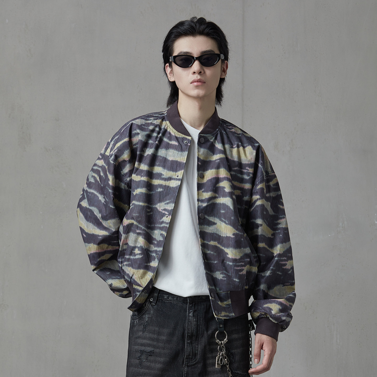 hebbles/亨佰仕美式复古迷彩棒球服夹克男款宽松休闲百搭外套