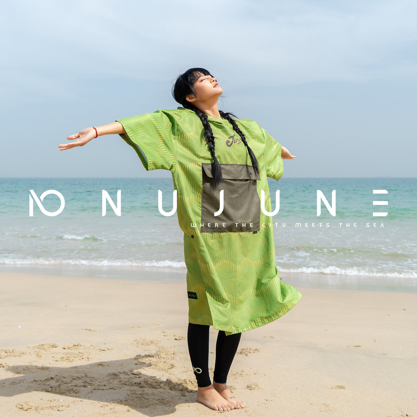 nu-june潜水斗篷浴袍沙滩巾