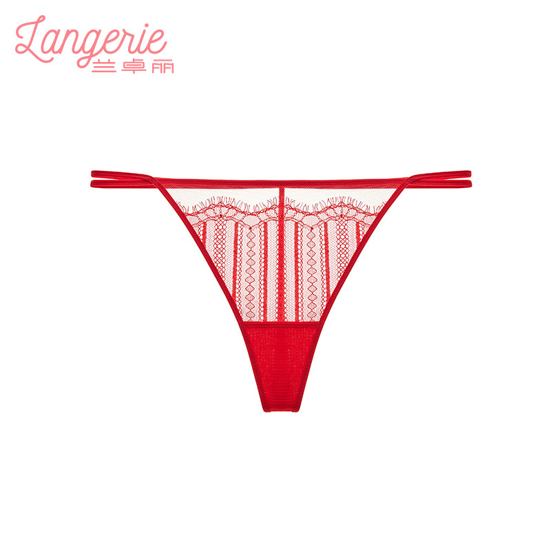 兰卓丽本命年红色T字裤女内裤纯棉底裆中低腰丁字裤性感蕾丝短裤,女士内衣/男士内衣/家居服,女丁字裤,淘宝优惠券,粉丝福利购,淘宝优惠卷