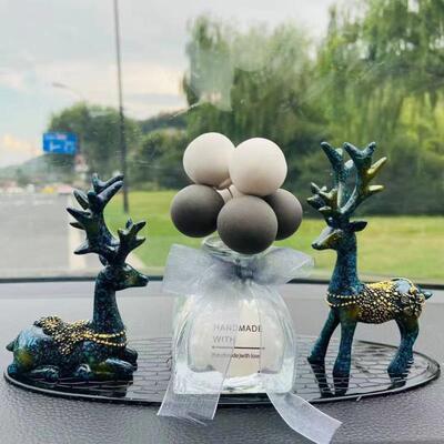 卡通圣诞树摆件车载香薰散香鹿车载香水车饰车内平安护佑护驾
